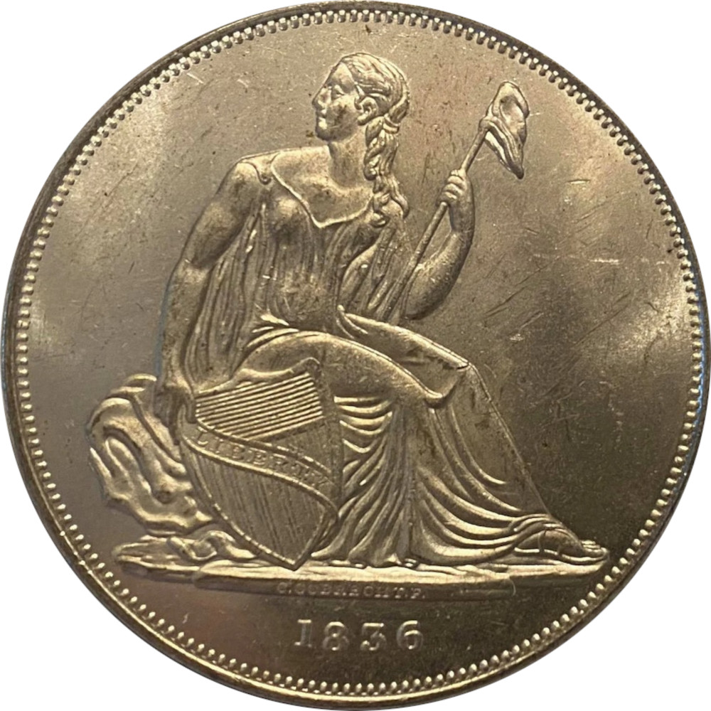 1836-$1-Gobrecht-Dollar-Original-Judd-60-Die-State-B-Die-Alignment-I